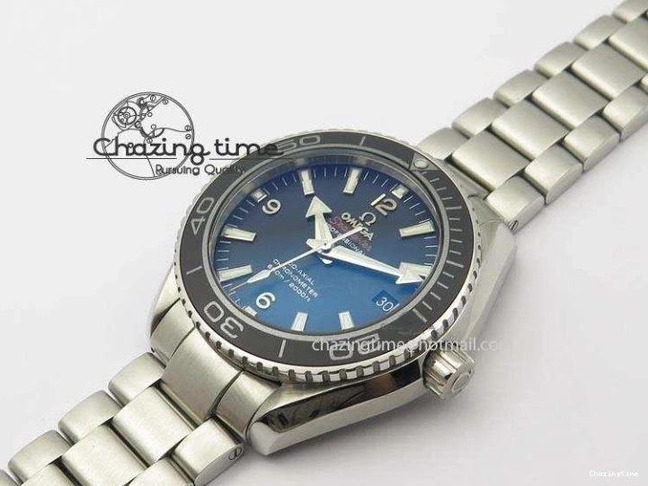 0314 Planet Ocean SS Bp Maker 45mm Black Bezel On SS Bracelet A OnTrend 8218